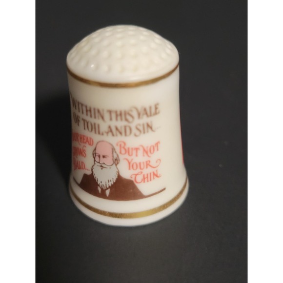Vintage Franklin Mint "Burma Shave" Advertising Porcelain Thimble Collectible - Picture 4 of 5